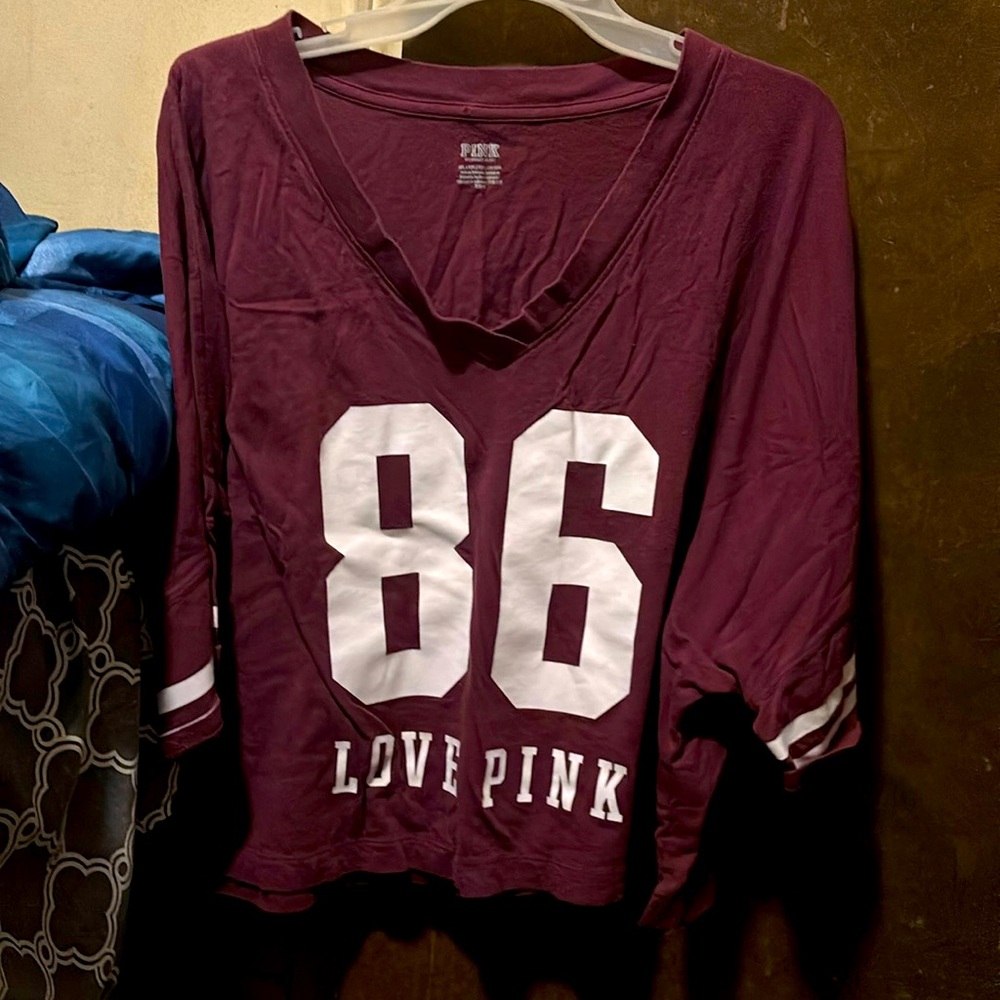 Jersey T-shirt, crop top pink